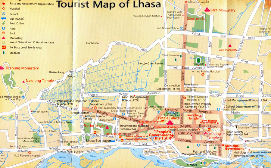 Lhasa Tourist Map