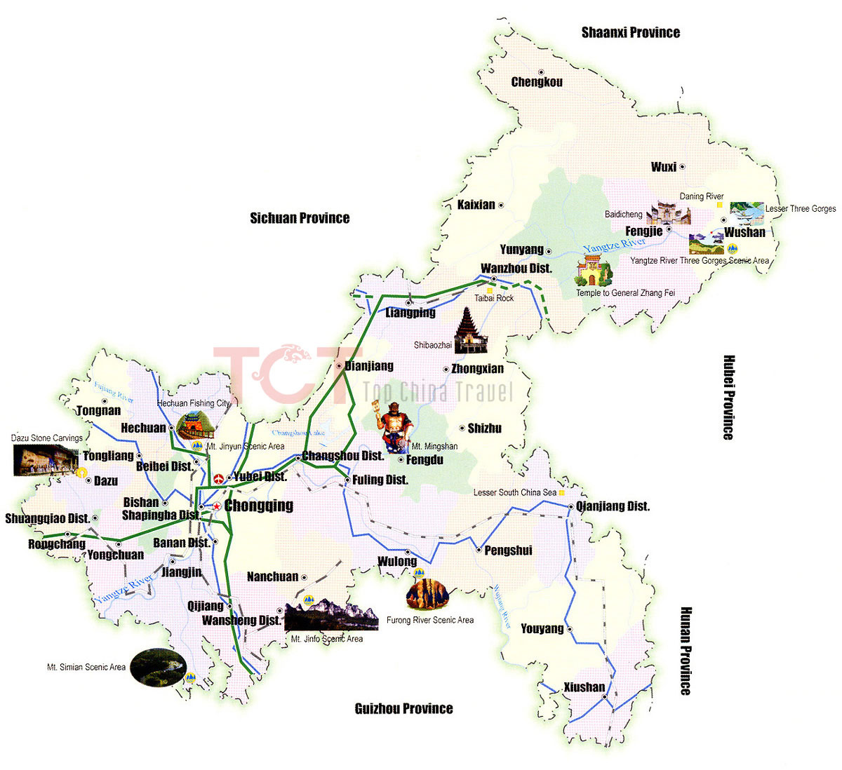 Chongqing Tourist Map