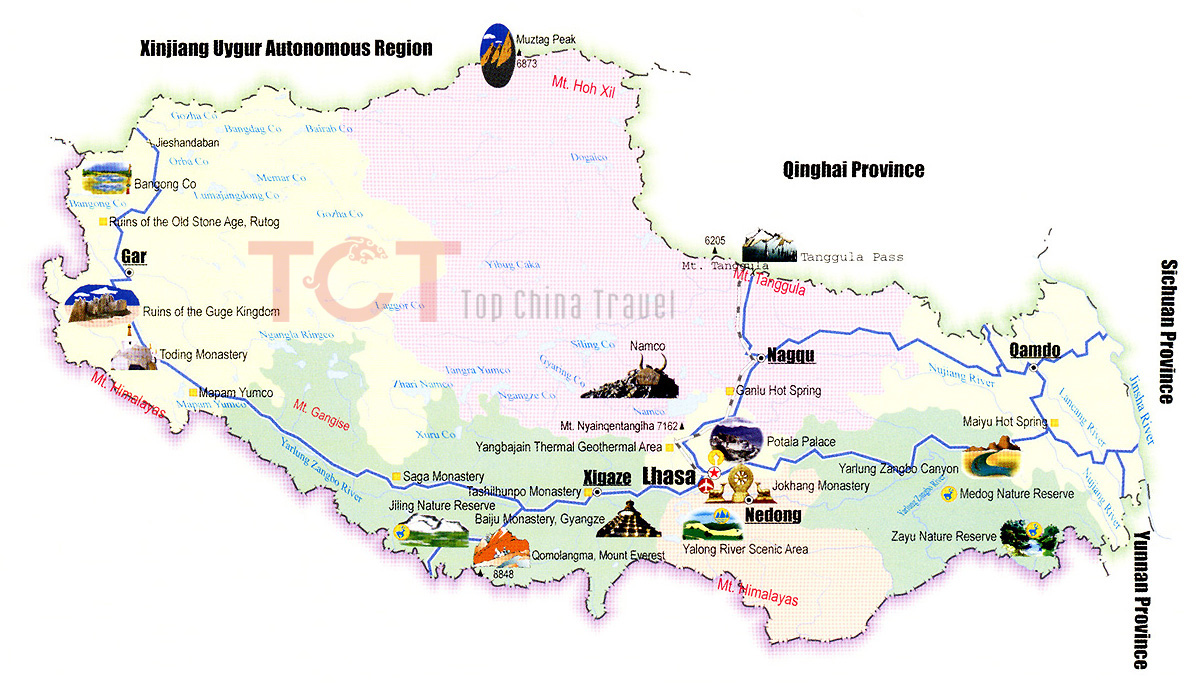 Tibet Tourist Map